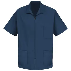 Red Kap Men's Zipper-Front Smock Medical Scrubs Jacket - Navy, 3X-Large US, Menswear Workwear Uniforms with Durable Fabric