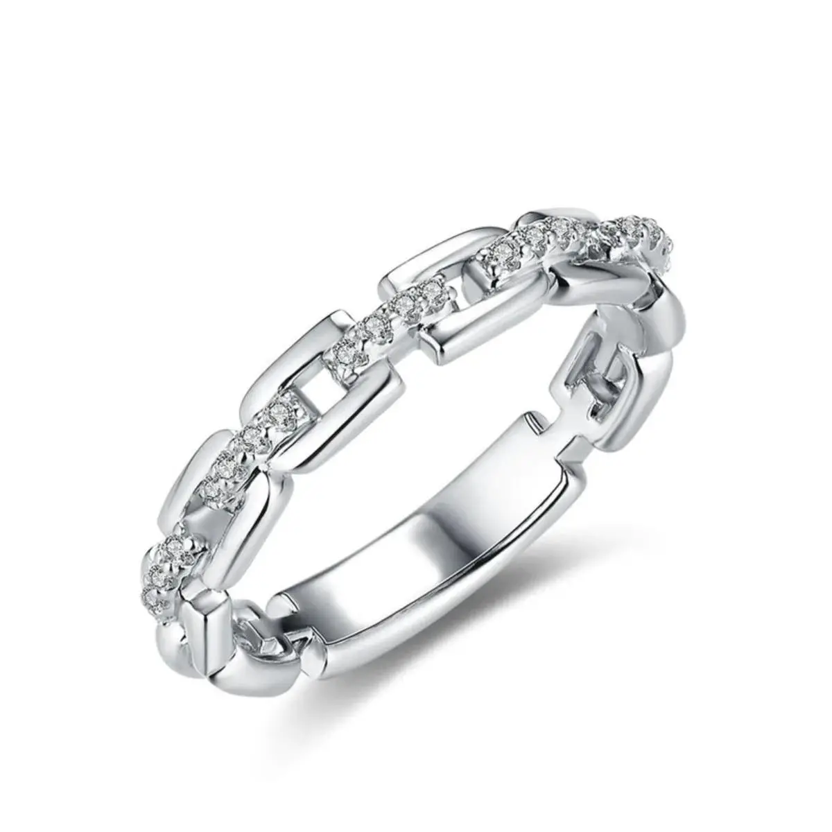 Women's Stackable Ring with Buckle Design — Fashionable Ring with Subtle Zirconia Inlays, Simple Style for Everyday Wear
