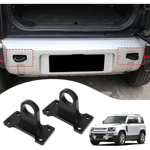 2PCS Rear Bumper Trailer Hitch Tow Hook Compatible with 2020-2025 Land Rover Defender 90 110 130 Heavy Duty Aluminum Alloy Towing Accessories (Black)
