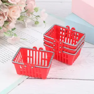 Dollhouse Miniature Shopping Basket Toys Kids Mini Supermarket Shopping Hand Basket Model Doll House