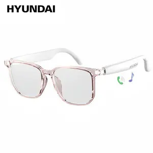 HYUNDAI C8 Pro Wearable Multifunctional Bluetooth Smart Glasses Support 169 Languages Translation, Durable Anti-Blue Light Glasses with Earbud Headset for Music & Calls, Electronic Audio Glasses for Men & Women, Bluetooth Clear Glasses