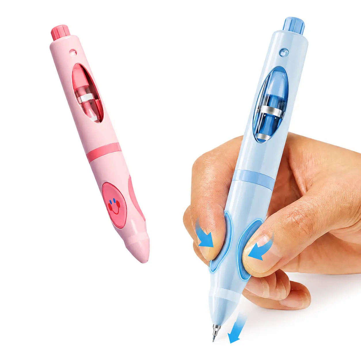 Write Right Learning Kids' Handwriting Gripper Pencil - Posture-Correcting, Automatic Refill, 12 Replacement Refills, Office Stationery Writing Tool