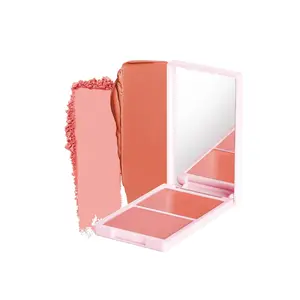 2 Colors Cream and Powder Blush Palette, Long Lasting Powder & Cream Blushes Duo Infused Dewy Cheek, High Pigmented Waterproof Face Blushes, Natural Glowy Beauty Blush Makeup for Women's Day – 01