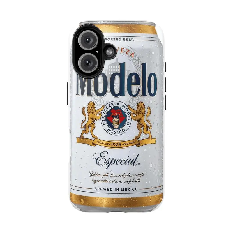 Modelo Beer Tough Phone Case- A tough- dual-layer phone case with a lager domestic case print- a shockproof and durable protector- a great accessory for beer lovers