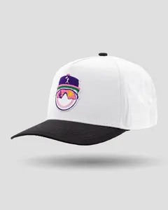 Yuvi Five Panel Cap - Black and White