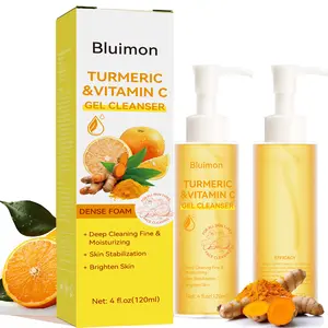 Turmeric & Vitamin C Gel Cleanser 4 Fl Ozdeep Cleansing Brightening Moisturizing Antioxidantfacialwash For Radiant Skin Repair & Hvdration Dailvgentle Moisture