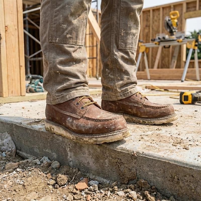 DIE HARD Boots Men's 6" Soft Steel Moc Toe EH Leather Water Resistant Non-slip Work Boots 84994 Brown