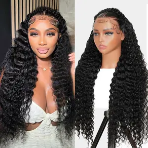 West Kiss Pre Braided Glueless Deep Wave 13x6 Lace Front Wigs Ready Go Pre Cut Lace Natural Hairline Pre Styled Wig Beginner Friendly