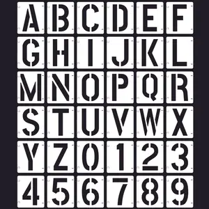 36 Reusable 4-Inch DIY Letter and Number Templates, Multi-Surface Painting Stencils, Ideal for Wood, Wall, Fabric, Blackboard, Home Decor