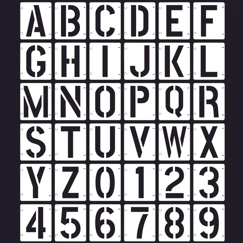 36 Reusable 4-Inch DIY Letter and Number Templates, Multi-Surface Painting Stencils, Ideal for Wood, Wall, Fabric, Blackboard, Home Decor