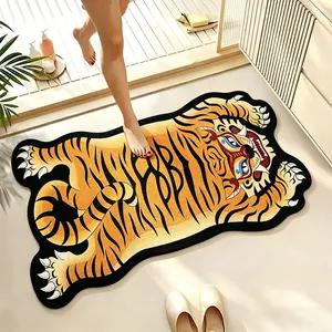 Creative Cartoon Tiger Rug, Soft Comfortable Mat for Bathroom Entrance, Living Room Sofa Lounge Closet, Indoor Carpet 0.28m²