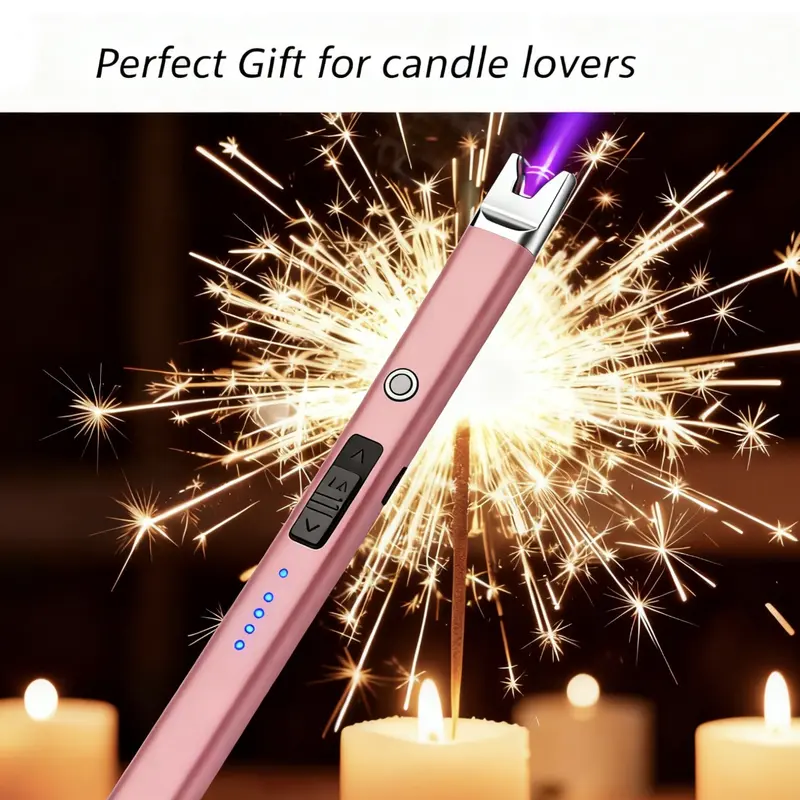 Portable Rechargeable Lighters - Type-C USB Arc Windproof Electronic Lighter with Thermal Flame Safety, Nail Care Manicure Tool, Anniversary/Thanksgiving Gift for Wife, for Cooking Use