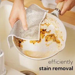 20 pieces of single-layer, one-sided dishcloth, specially designed for washing dishes, extra thick silver thread cloth, oil-resistant, stain-removing, suitable for home kitchen use, non-scratch on pots