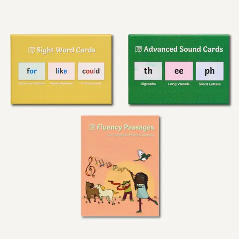 Struggling Reader Bundle | Fluency Passages, Sight Word and Advanced Sound Flashcards