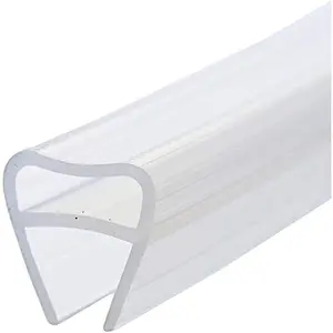 10 Ft Glass Door Seal Strip, Soft Shower Door Shower  Seal Strip for 3/8 inch Glass(U)