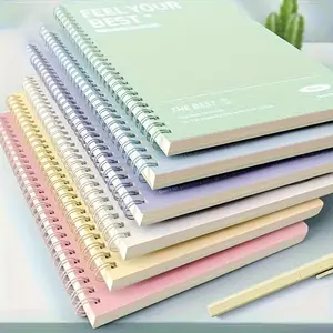 2 A5 Creative Notebooks, Matte Pages, Spiral Binding, 120 Pages, 6 Soft Colors, Durable Design, Office, Sketching, School Supplies