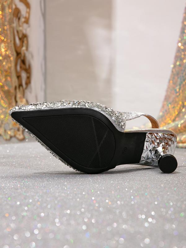 Hot-selling fashionable women's mules/slides , kitten heel sandals. Cinderella shoes. Pointed-toe high-heeled sandals. Comfortable insole, suitable for weddings, proms, parties, daily commuting and walking. kitten heels sandals women red bottom heels