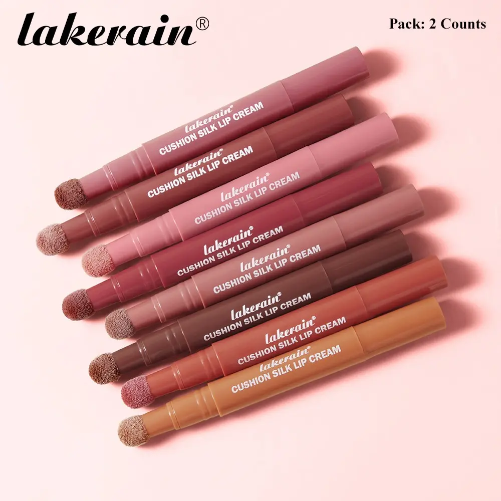 Lakerain 2 Counts/8 Counts 2-in-1 Matte Lipstick & Cheek Lip Gloss Cream, 8 Shades Available, Soft Velvet Finish, Lip Lines Diminishing, Long-Lasting Wear, Smudge-Proof Transfer-Resistant, Hydrating Moisturizing, Hydrate, Makeup