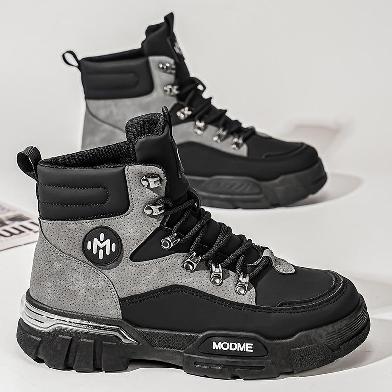 MODME Men’s Waterproof High-Top Hiking Boots, Non-Slip Outdoor Work Shoes, Durable Trail Sneakers for Trekking & Camping