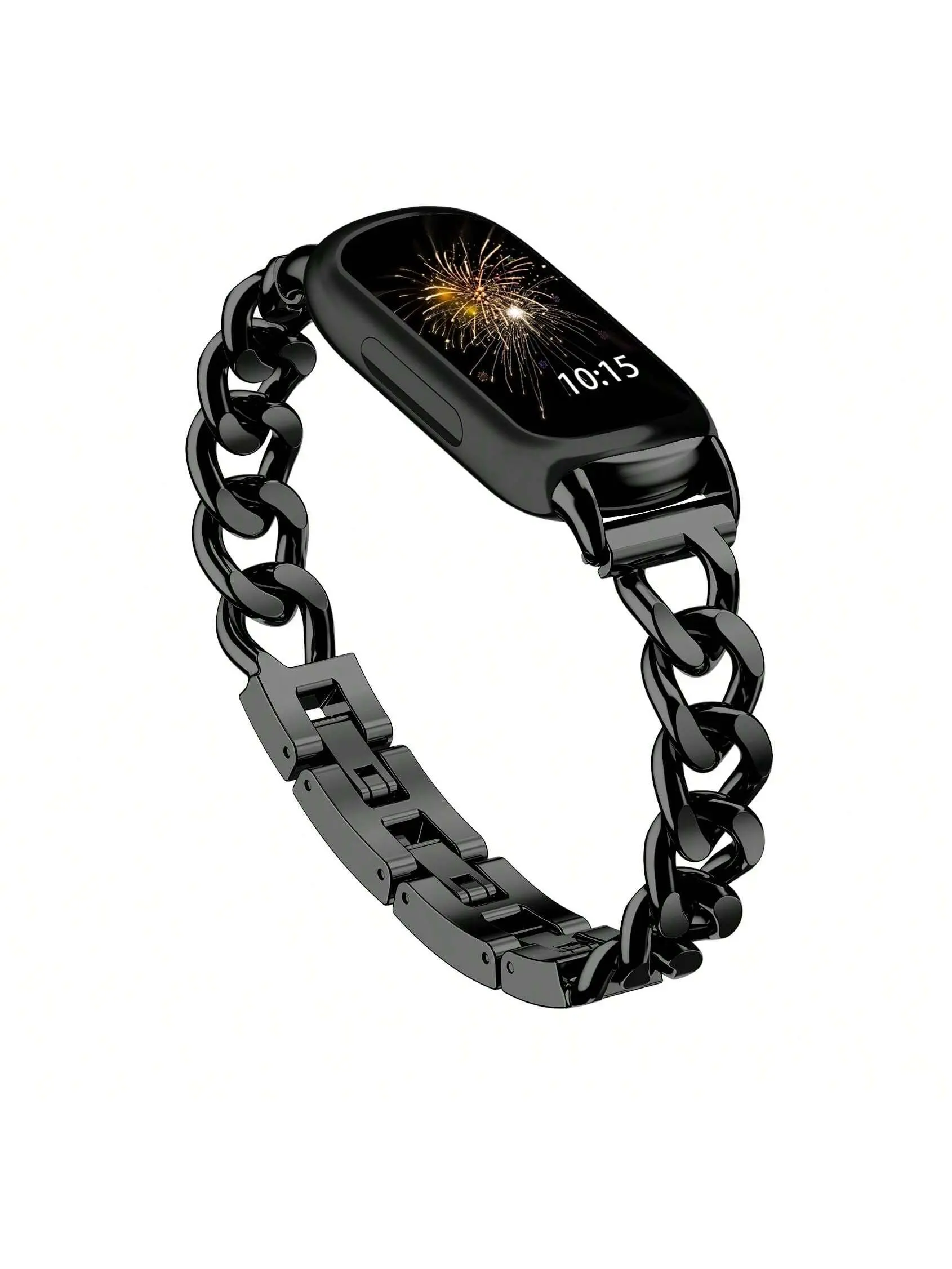 Metal Chain Band Compatible with Fitbit Inspire 3 Bands, Adjustable Stainless Steel Straps Replacement for Fitbit Inspire 3 Bands for Women Men-2 rolex e