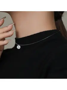 Elegant Mermaid Tears Zircon Necklace, Invisible Line Design, High-end Clavicle Chain, Internet Celebrity Bestseller