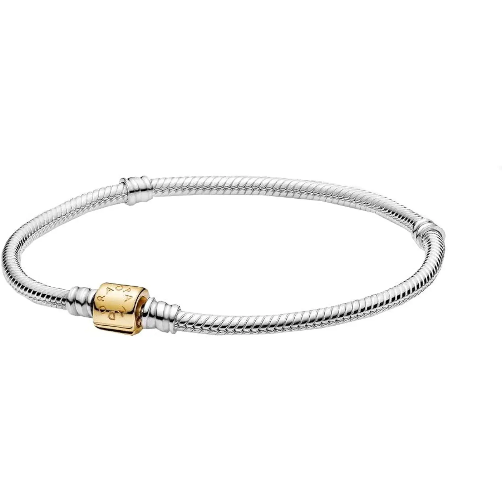 Pandora Moments Two-tone Barrel Clasp Snake Chain Bracelet 599347C00-19 Pandora Moments Two-tone Barrel Clasp Snake Chain Bracelet 599347C00-19