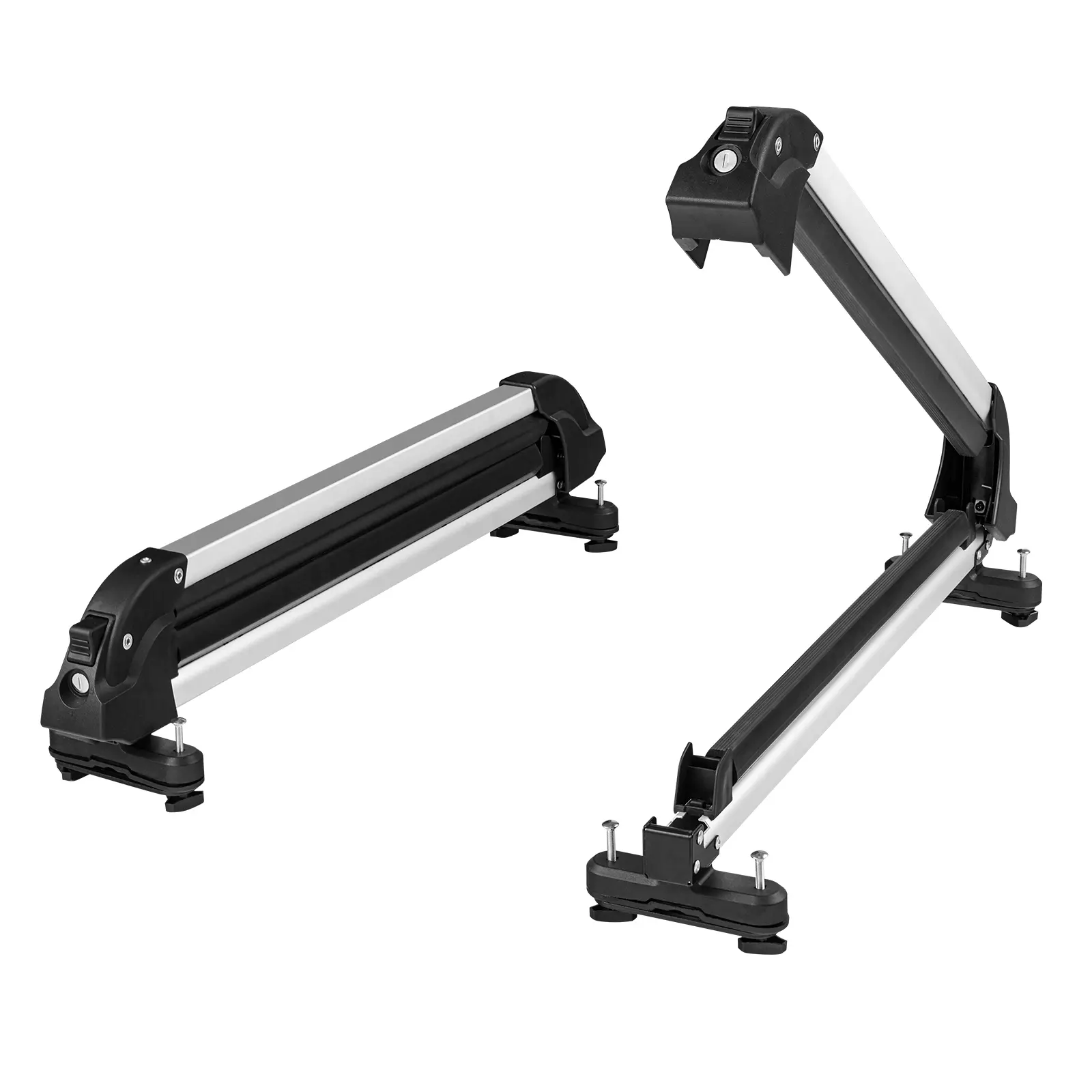 【BackToSchool】VEVOR Ski and Snowboard Roof Rack, 31.7-Inch Universal Ski Rack for Car Roof Fit Most Crossbars, Carry up to 6 Pairs of Skis or 4 Snowboards, Aluminum Snowboard Ski Rack with Lock & Rubber Padding