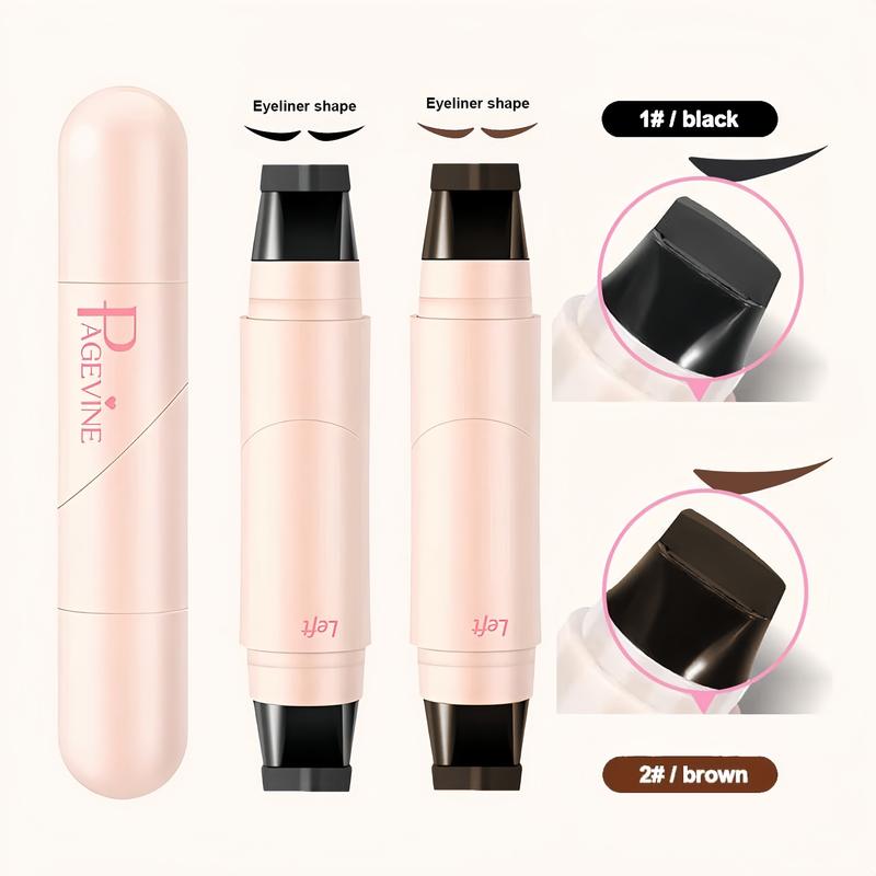 Gel Eyeliner Pencil Set, 2025 New Foldable Eyeliner Stamp for Perfect Wings, Waterproof Eyeliners Tool,Smudge Proof Eyeliners Pen for Beginners double-ended eyeliner stamp pen Flawless Makeup Cosmetic Brow Gift Smooth eyebrow pencil