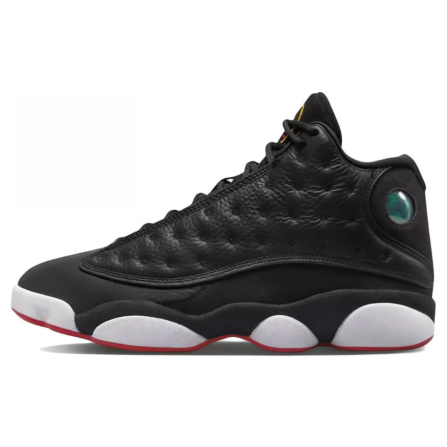 Jordan 13 Retro Playoffs 2023 Mid Top Basketball Shoes Unisex Black Varsity Red-White-Vibrant Yellow 414571-062