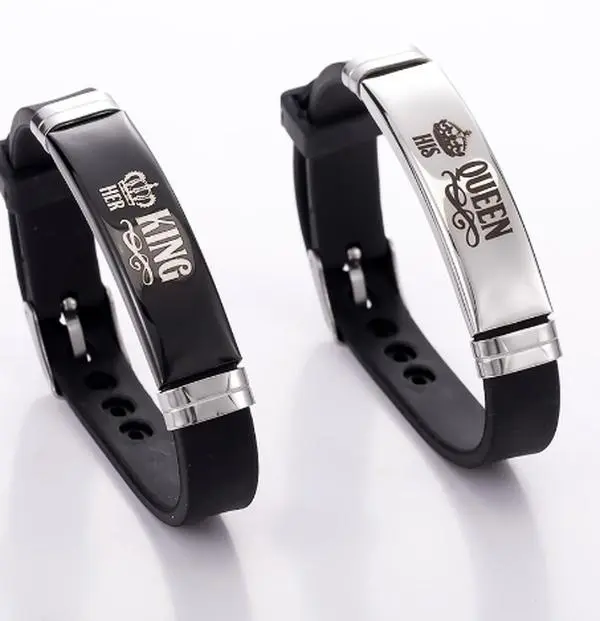 2PCS Couple Bracelets Adjustable Anniversary Promise Bangle Bracelet Matching Set for Couples Perfect Gift for Celebrating