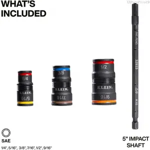 Tools 32933 Impact Driver, SAE 7-in-1 Impact Rated Socket Set, 3 Flip Sockets with 6 Hex Driver Sizes and 1/4-Inch Bit Holder, 5-Inch ShaftEverlanelnspired17AA.RogueSociety20XXPacePivot9