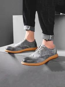 Men's Formal Lace Up Brogue Closed Shoes, Sporty Comfortable Breathable Walking Shoes for Daily Wear, Fashion Shoes for Party