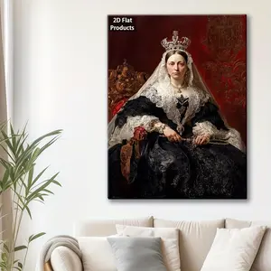 2D Flat, 2D Flat, Christmas Greetings Featuring a Portrait of Queen Victoria for Festive Wall Decoration	