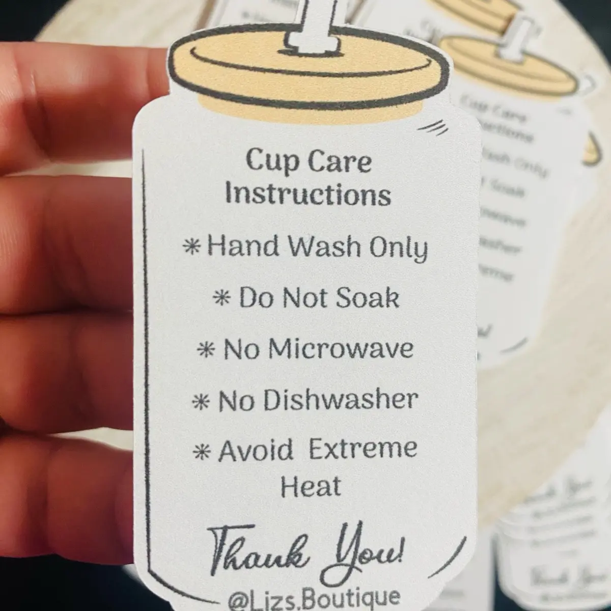Pack of 48 Cup Care Cards - Customizable with Account for Office Supplies