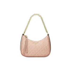 Michael Kors Jet Set Charm Chain Monogram Print Retro Shoulder Bag in Ballet Pink