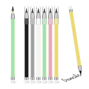 6pcs Black Infinity pencils with eraser, perfect for writing and drawing at home, office, and school, Mechanical Pencils Set