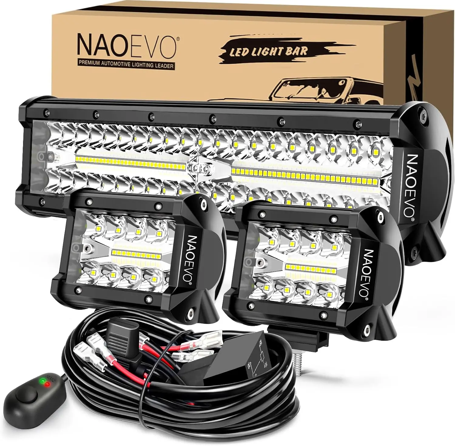 LED Bar Work Light 12V 24V Offroad Spot Flood Combo LED Bar Work Light for ATV UTV Lada Niva 4x4 Truck Boat SUV