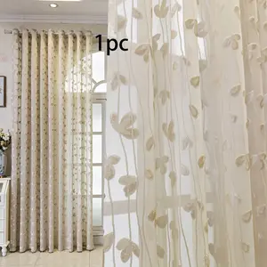 Geometric Pattern Curtain, 1 Panel Modern Simple Window Curtain, Home Decorative Curtain for Living Room, Balcony, Bedroom, Restaurant, Home Decoration Curtain