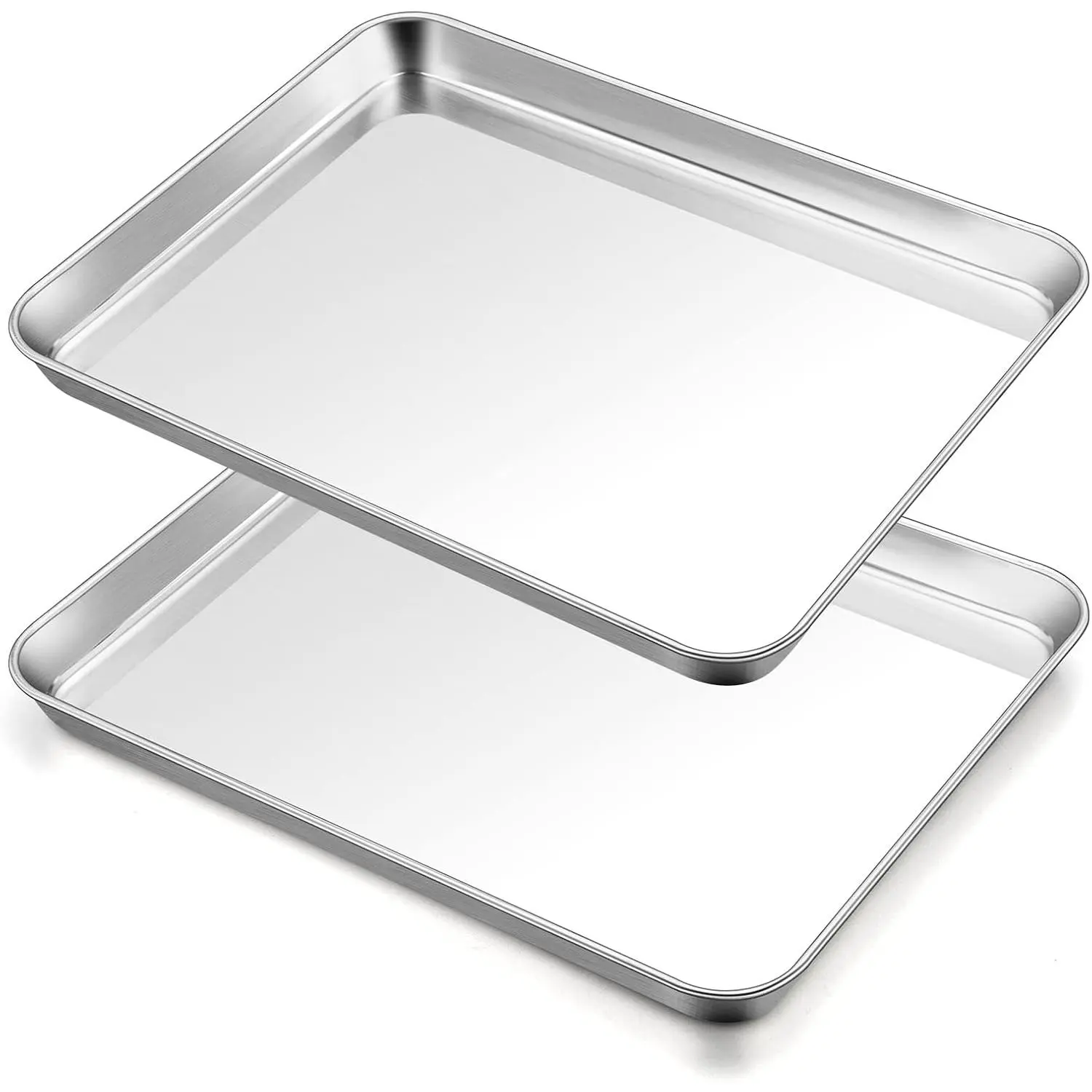 Baking Sheet, 17.6'' x 13'' x 1'' Stainless Steel Large Cookie Sheet Half Baking Pans,  & , Easy Clean & Dishwasher Safe, Heavy Duty & Sturdy- Set of 2