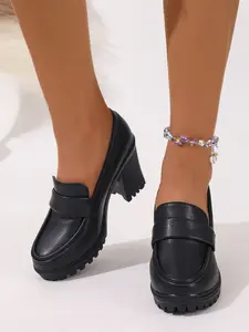 Women's Thick Sole Loafers, Summer New Arrival, One-Step Design, Retro Classic Anti-Slip Wear Resistant, Versatile Elegant Small Leather Shoes