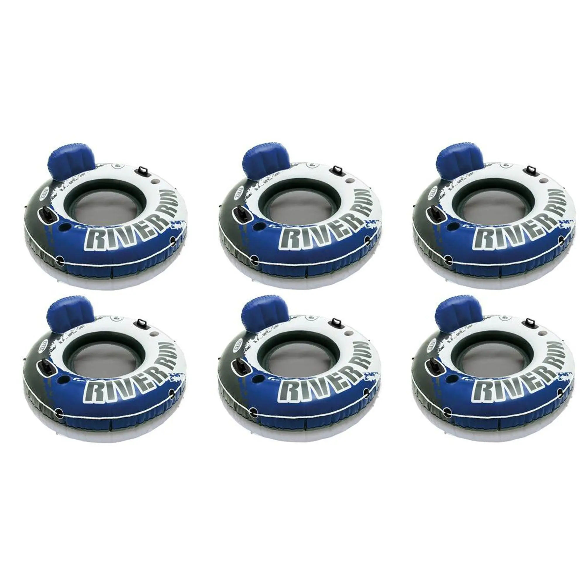 Intex River Run 1 Inflatable Floating Tube Raft for Lake, River & Pool, (6 Pack)