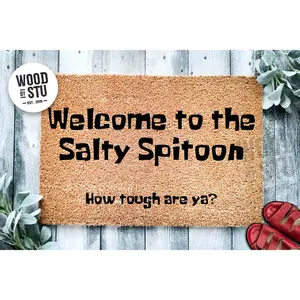 Doormat Welcome to the Salty Spitoon | Funny Doormat | Funny Cartoon Movie Doormat | Welcome Mat | Funny Door Mat | Funny Gift 1946**