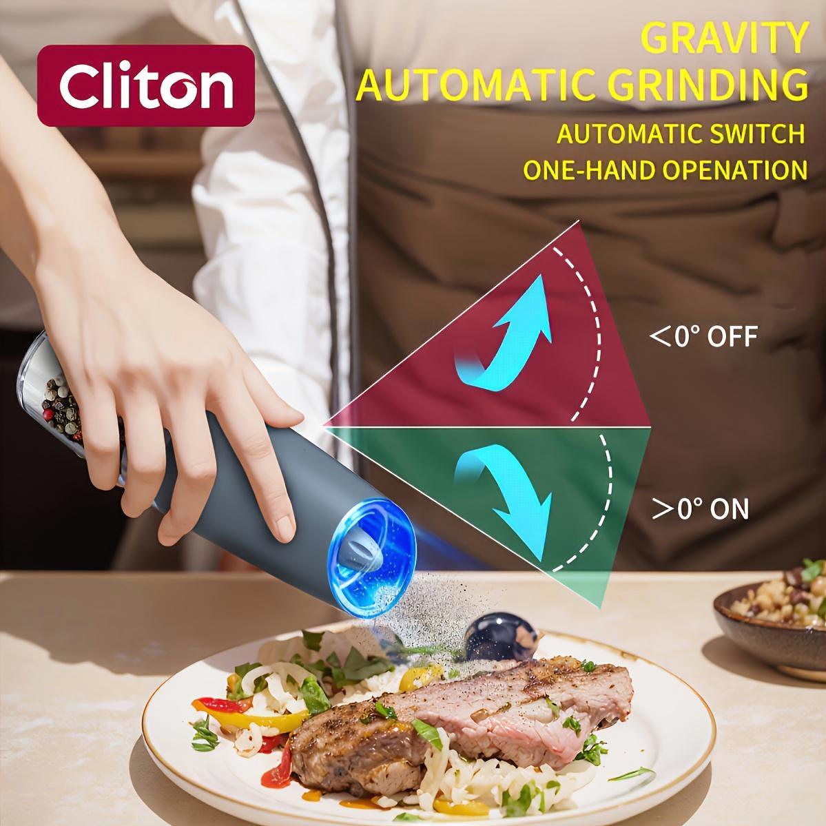 1pc-2pcs Electric Salt and Pepper Grinder Set with LED Lights - Large Capacity, Gravity-Driven Mechanism, Multi-Color Options, Modern Home Kitchen Utensils for Seasoning