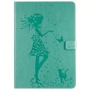 Elf Girl Embossed Faux Leather Case, Auto Sleep/Wake Protective Cover with Card Slot & Stand, & Computer Accessories for Kindle Fire HD 10