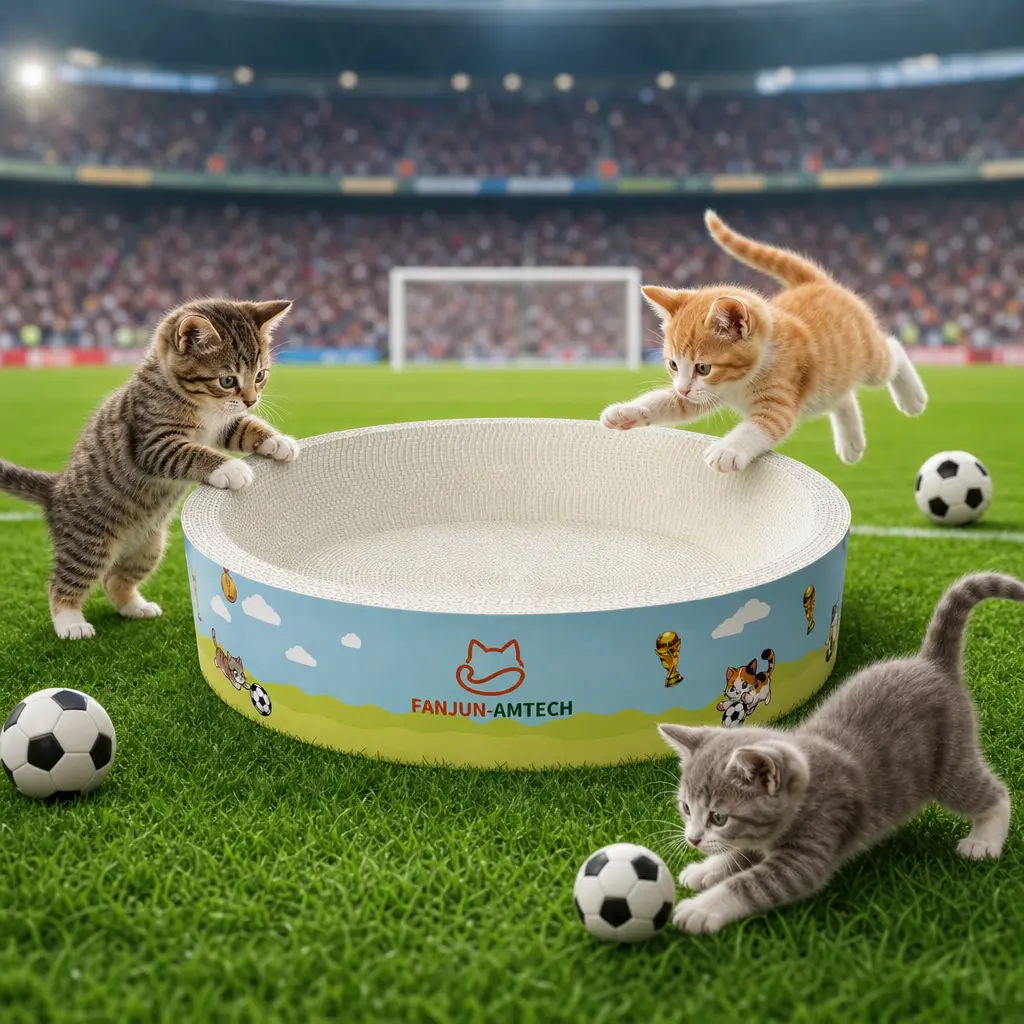 2-in-1 Round Cat Scratcher Cardboard & Lounge Bed, Upgraded High-Density Corrugated Paper with Plant Fiber, Durable Scratching Pad for Indoor Cats Cat Furniture cool cat stuff cat stuff for indoor,summerwins Kitten Home tiktokshopsummersale