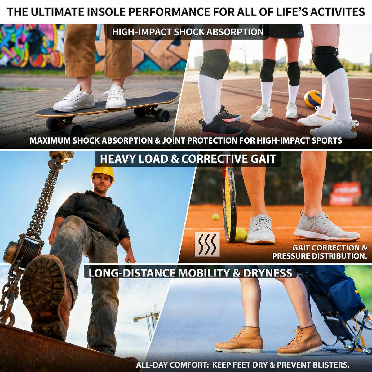 VIPARK Arch Support Insoles with Cushioning and Shock Absorption for Work Walking VIPARK Arch Support Insoles with Cushioning and Shock Absorption for Work Walking