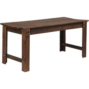 summervibes Outdoor Wood Bench, 40" Outdoor Bench Patio Wooden Bench Garden Bench Outdoor Backless Bench for Deck Patio (Carbonized)