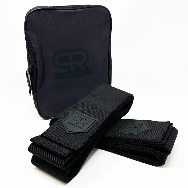 Heavy Duty Premium Knee Wraps (PR906, Black) - Personal Record Support for Construction, Elastic, Flexible Fit with Secure Hold
