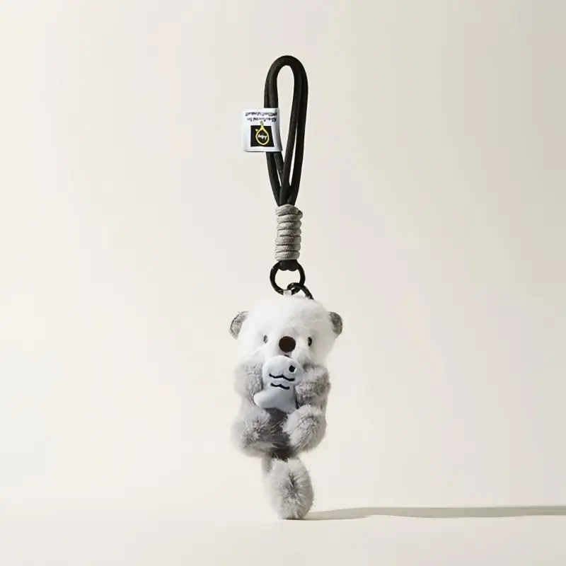 Plush Keychain Otter Charm for Women Teens & Animal Lovers | for Handbags Purses Backpacks & Car Keys | Birthday Gift Valentine's Day Birthday Daughter granddaughter niece best friend girlfriend Christmas gift lady