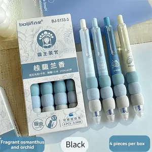 4pc Erasable Gel Pens Set, High-Quality Cute Gradient Soft Grip Easy Wipe Ink, Ideal for Students & Office Use, Crystal Blue Color